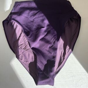 High waisted purple swim bottoms